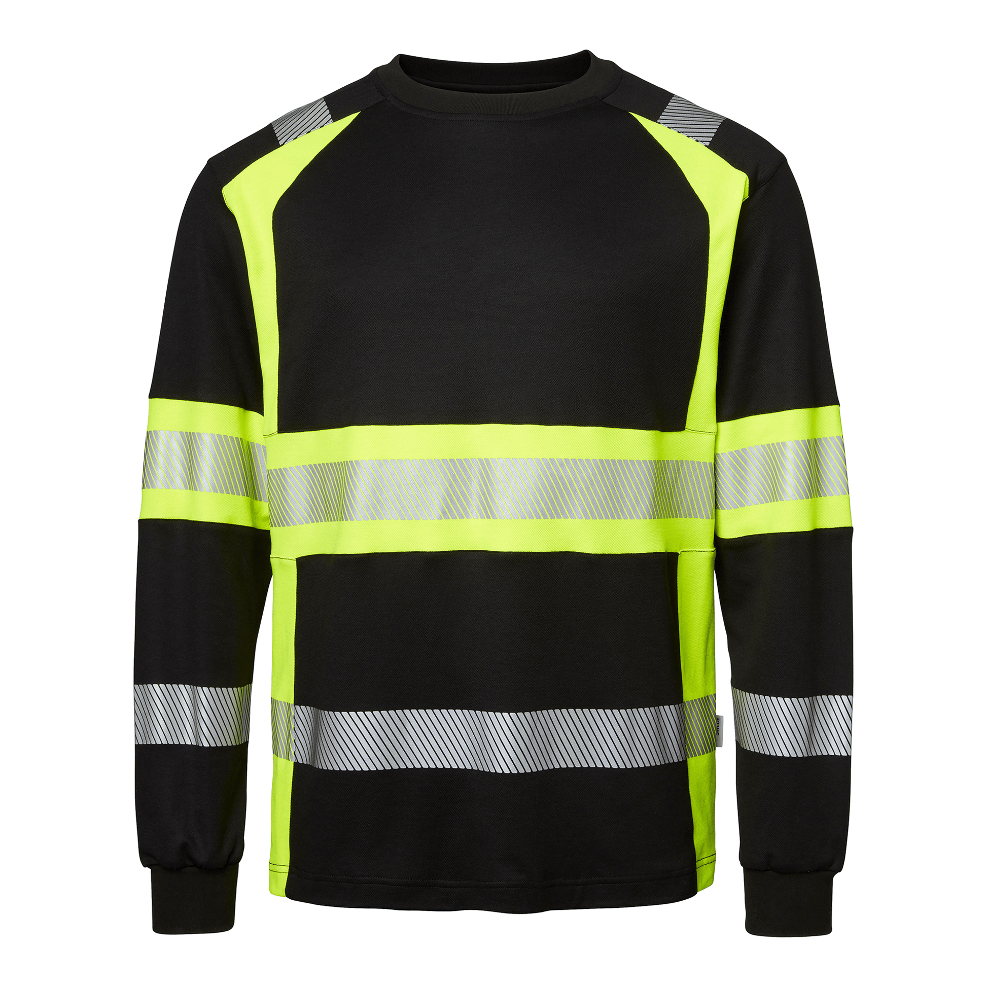 Top Swede langærmet T-shirt Sort/Hi - Vis Gul 601 - Sikkerhedsgiganten T-shirts