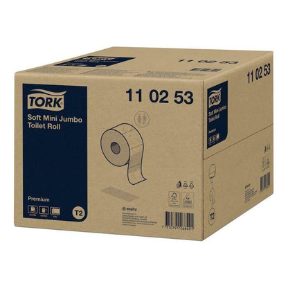 Tork 110253 Soft Mini Jumbo Toiletpapir Premium, T2 12 RULLER 170 METER - Sikkerhedsgiganten