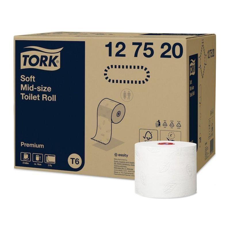 Tork 127520 Premium soft midi toiletpapir 2 lag 27 ruller T6 - Sikkerhedsgiganten