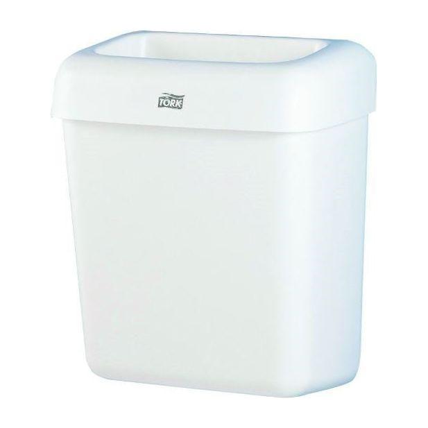 Tork 226100 affaldsbeholder 20 liter Hvid plast B2 - Sikkerhedsgiganten