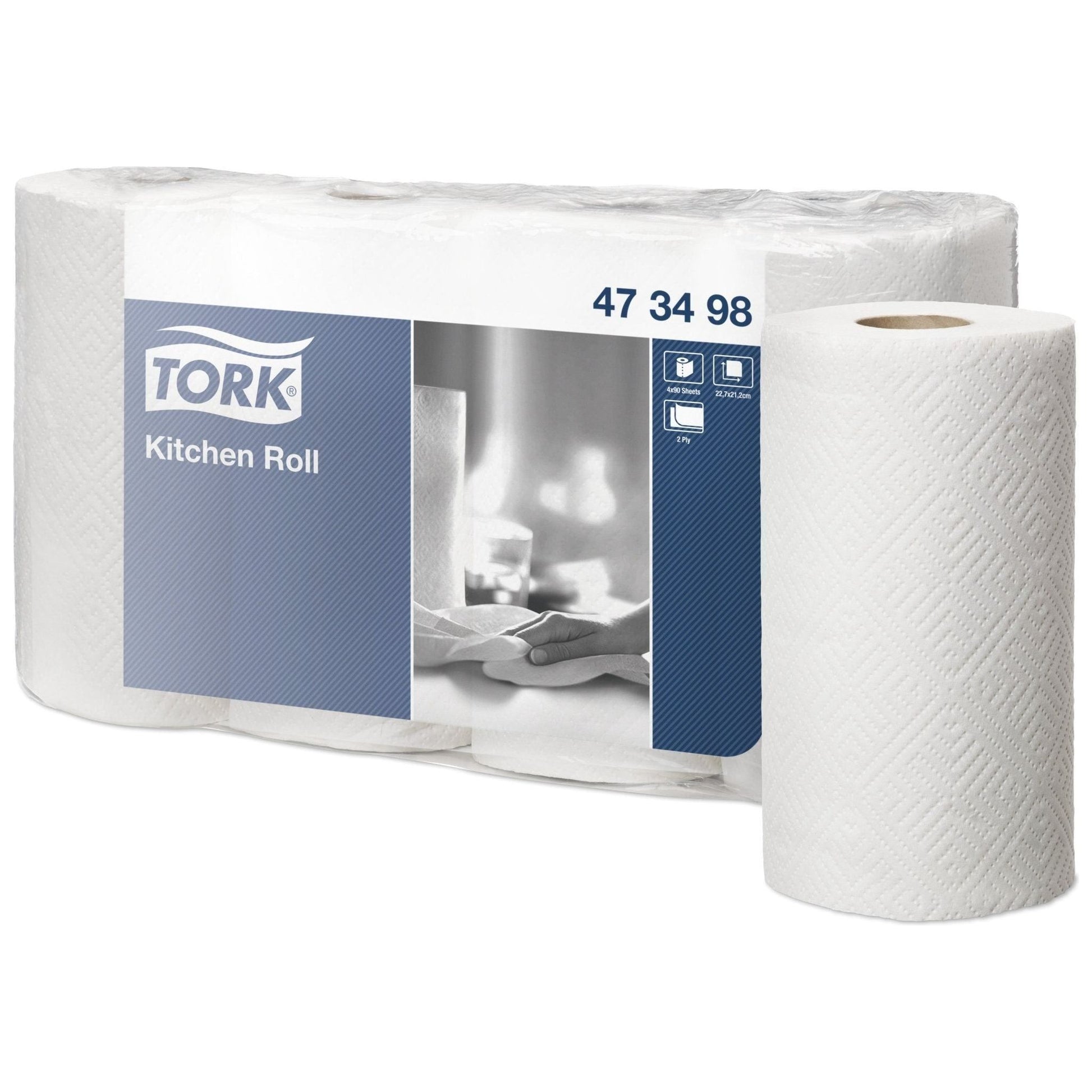 Tork 473498 køkkenrulle plus hvid 2 lag 90 ark 20 ruller - Sikkerhedsgiganten