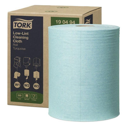 Tork aftørringsklud 190494 sensitiv kombirulle turkis 500 ark W1 - Sikkerhedsgiganten