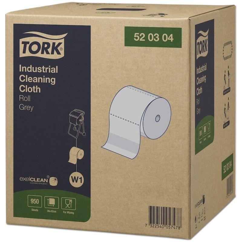 Tork aftørringsklud 520304 industri grå 1 lag 361 meter 950 ark W1 - Sikkerhedsgiganten