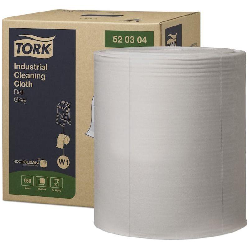 Tork aftørringsklud 520304 industri grå 1 lag 361 meter 950 ark W1 - Sikkerhedsgiganten