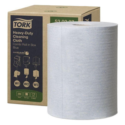 Tork aftørringsklud 530237 kombirulle blå 106 meter 280 ark W1/W2/W3 - Sikkerhedsgiganten
