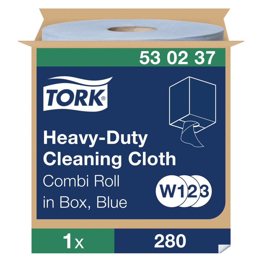 Tork aftørringsklud 530237 kombirulle blå 106 meter 280 ark W1/W2/W3 - Sikkerhedsgiganten Aftørringsklude