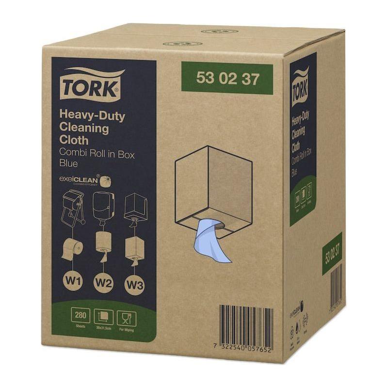 Tork aftørringsklud 530237 kombirulle blå 106 meter 280 ark W1/W2/W3 - Sikkerhedsgiganten