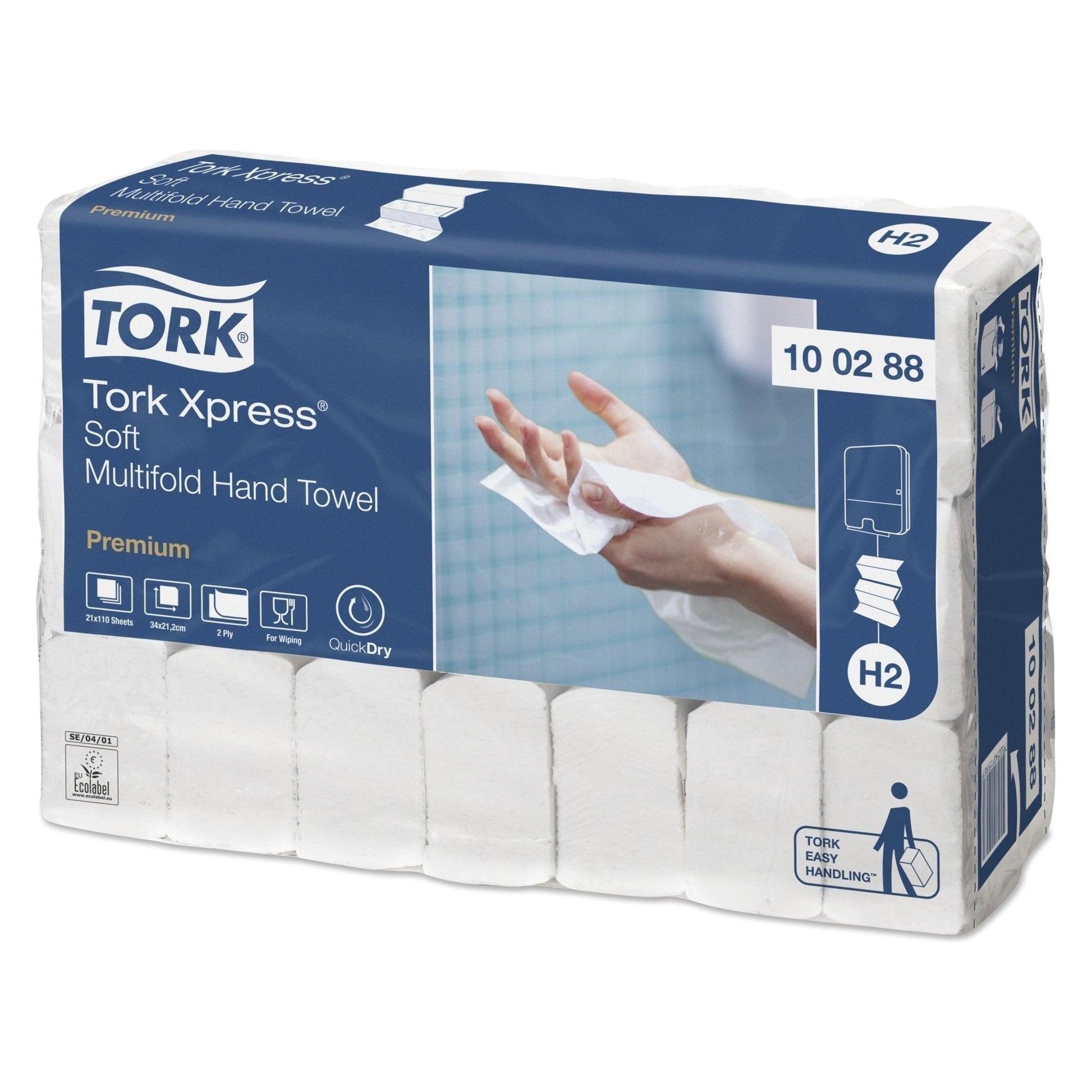 Tork Express Premium soft håndklædeark 100288 2 - lag hvid H2 2310 ark - Sikkerhedsgiganten