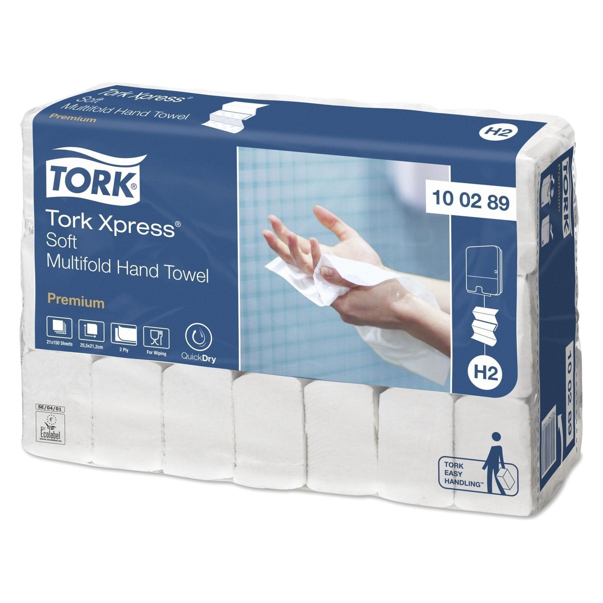 Tork Express Premium soft håndklædeark 100289 2 - lag hvid 3150 ark H2 - Sikkerhedsgiganten