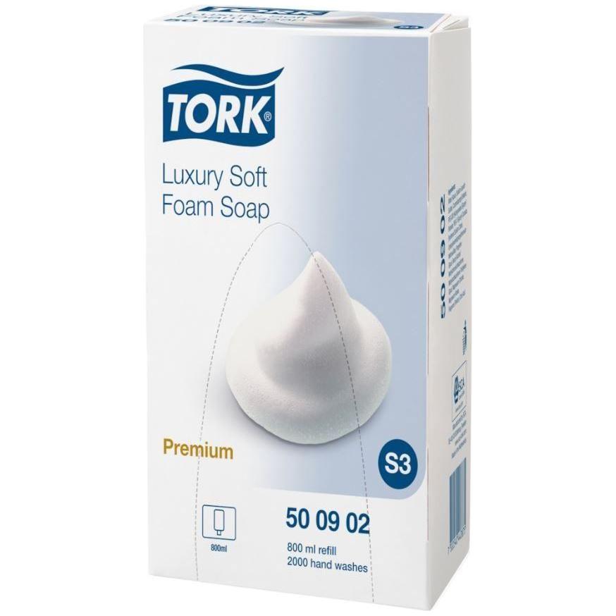 Tork premium luksus skumsæbe uden farve, 4x800ml S3 500902 - Sikkerhedsgiganten