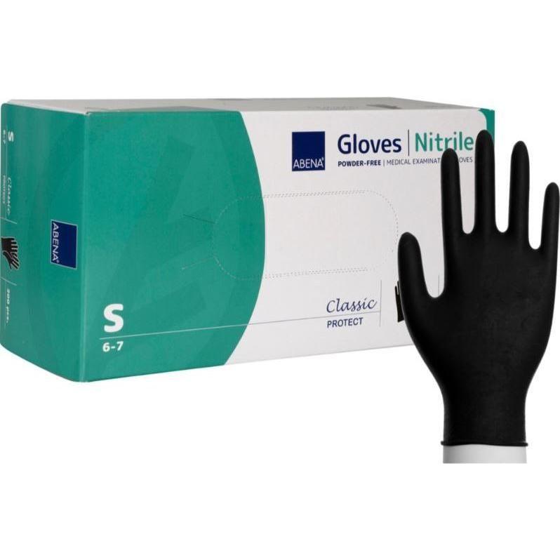 Undersøgelseshandske, ABENA Classic Protect, sort, nitril, pudderfri - Sikkerhedsgiganten