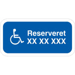Vejskilt Handicap parkering med valgfri nummer - Sikkerhedsgiganten
