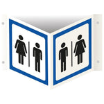Vinkelskilt Mand / dame toilet - Sikkerhedsgiganten