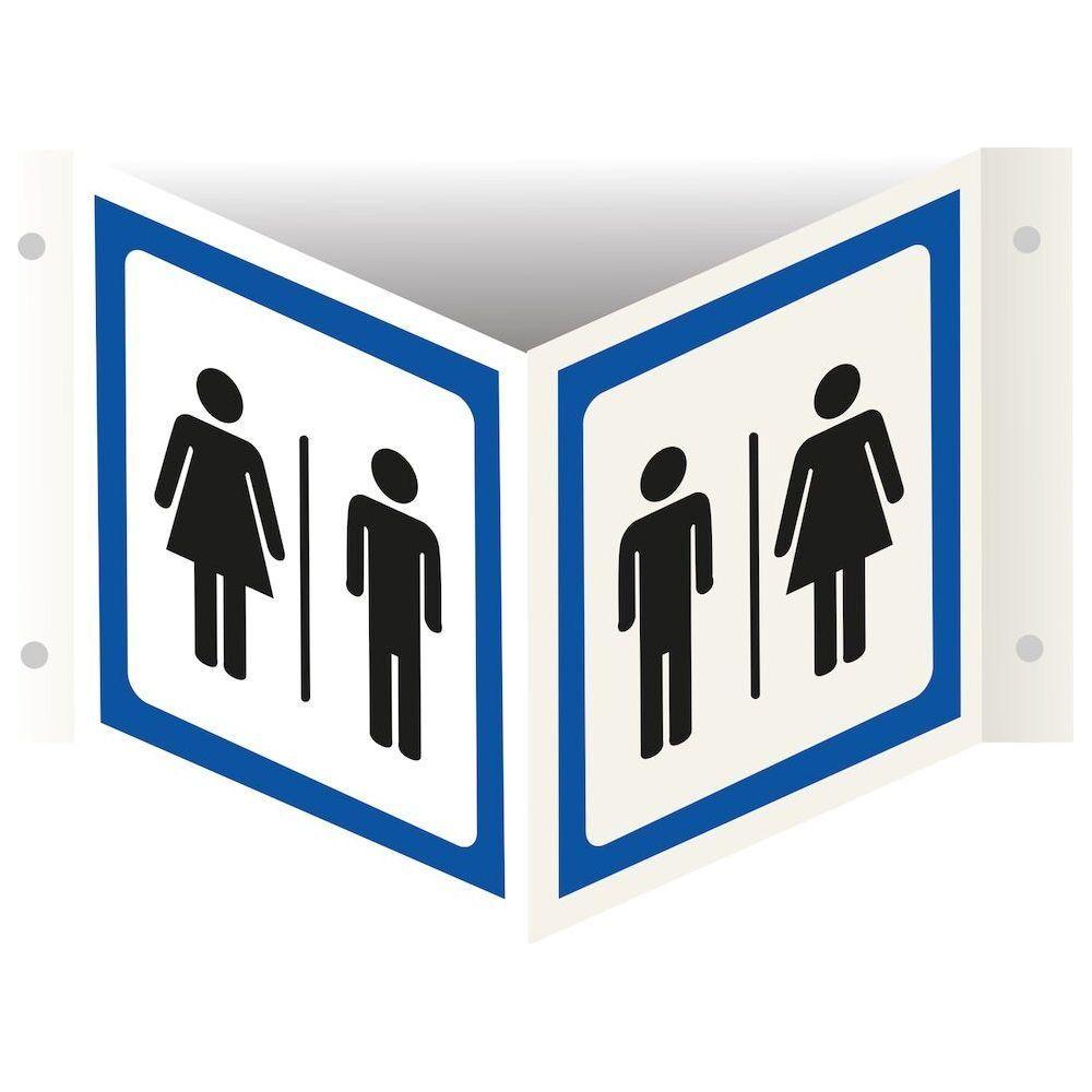 Vinkelskilt Mand / dame toilet - Sikkerhedsgiganten