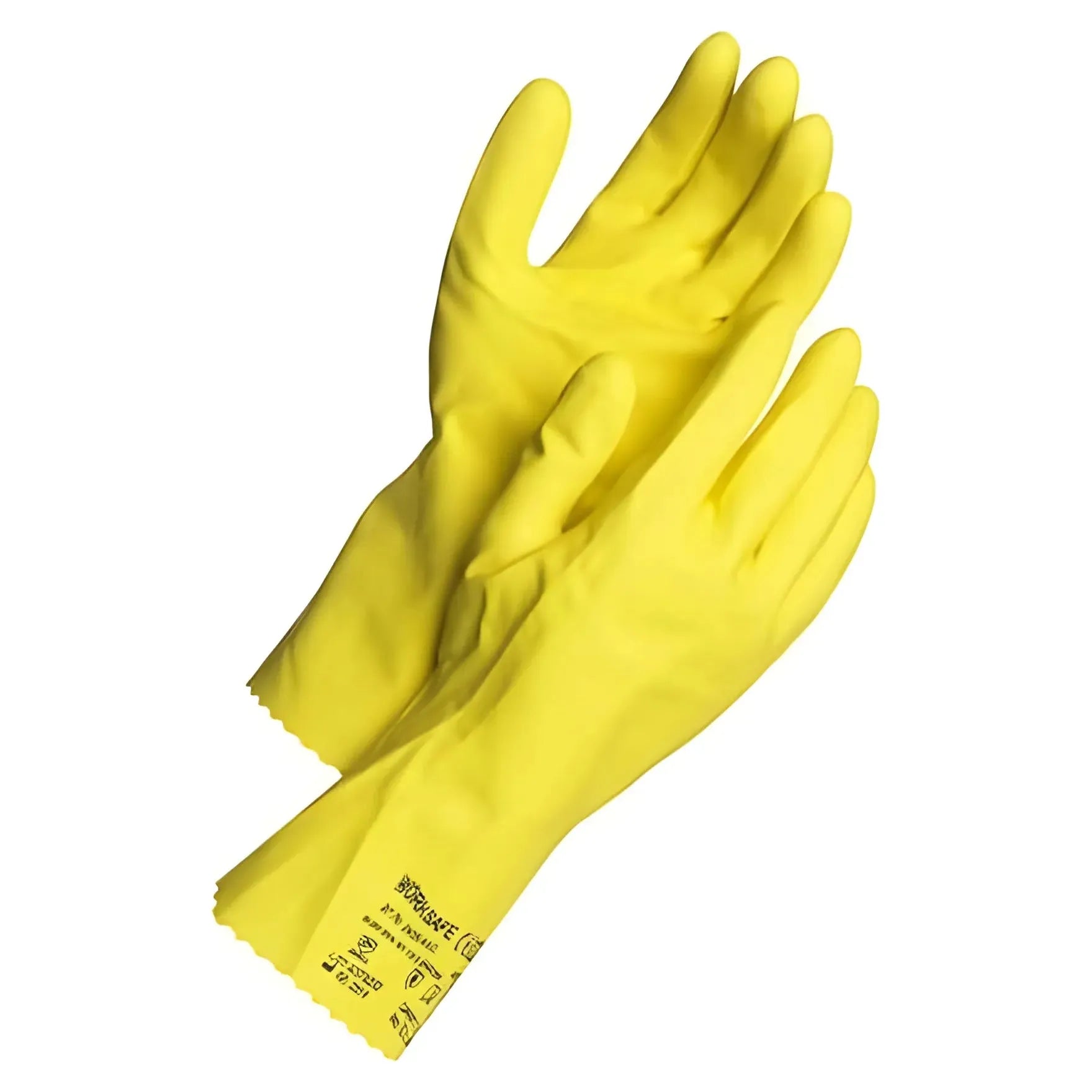 Worksafe kemisk beskyttelseshandske latex gul 50 - 460 - Sikkerhedsgiganten
