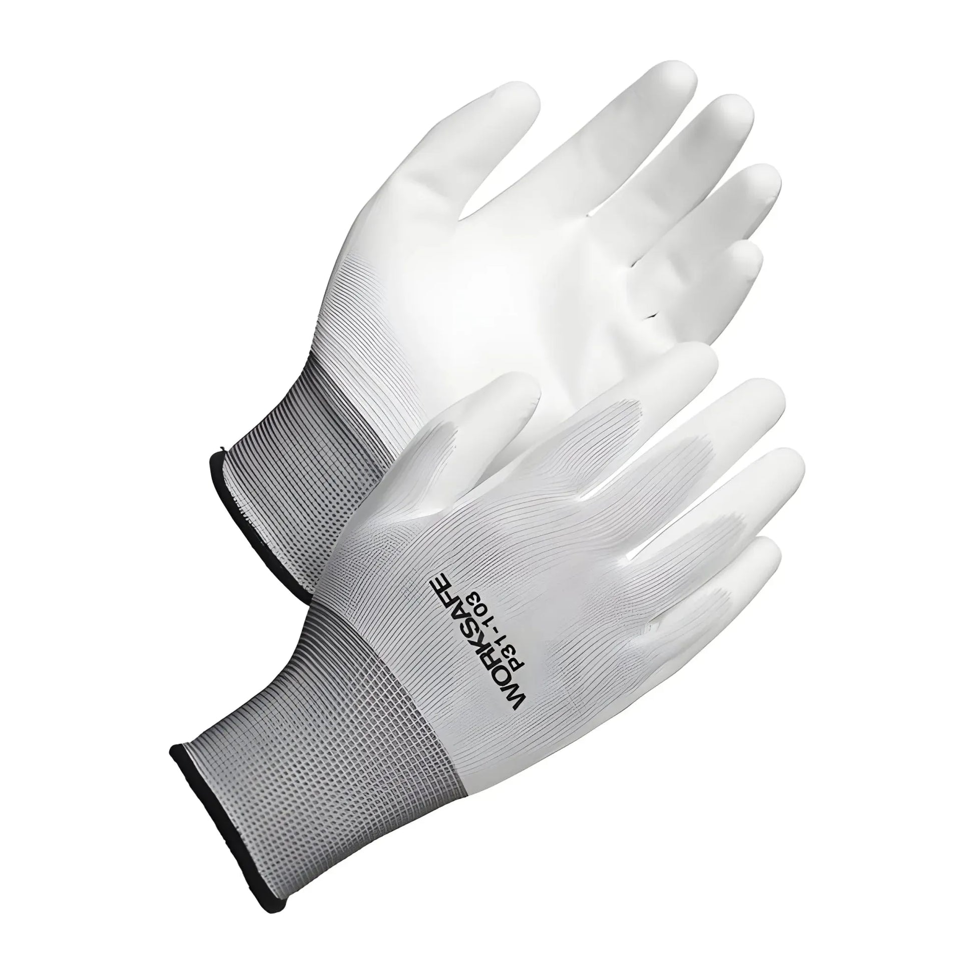 Worksafe P31 - 103 montagehandske PU hvid - Sikkerhedsgiganten