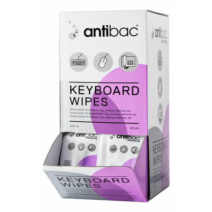 Plum Antibac Keyboard Wipes overflade desinfektion 80 stk.