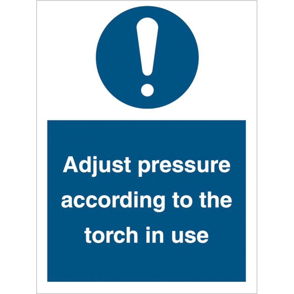 Sign IMO Adjust pressure according to the torch in use 106074 - Sikkerhedsgiganten