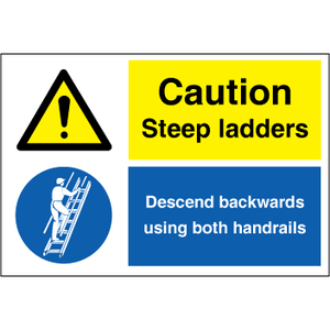 Sign IMO Caution - Steep ladders 120028