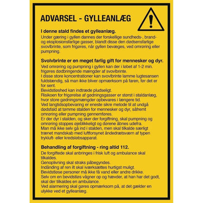 Skilt Advarsel - Gylleanlæg 401674