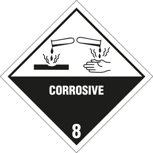 Skilt Corrosive kl. 8 fareseddel