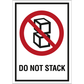 Skilt Do not stack "må ikke stables" 250 stk. etiketter