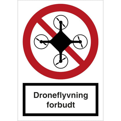 Skilt Droneflyvning forbudt F127RA