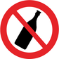 Skilt Flasker forbudt F168