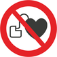 Skilt Ingen adgang for personer m/pacemaker F167
