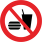 Skilt Mad & drikkevarer forbudt F164