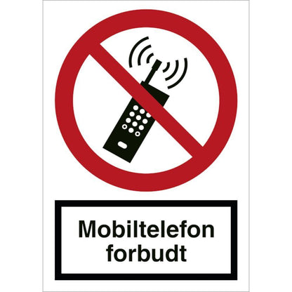 Skilt Mobiltelefon forbudt F116