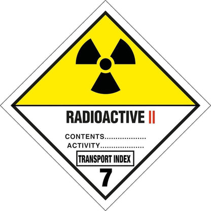 Skilt Radioactive kl. 7.2 fareseddel